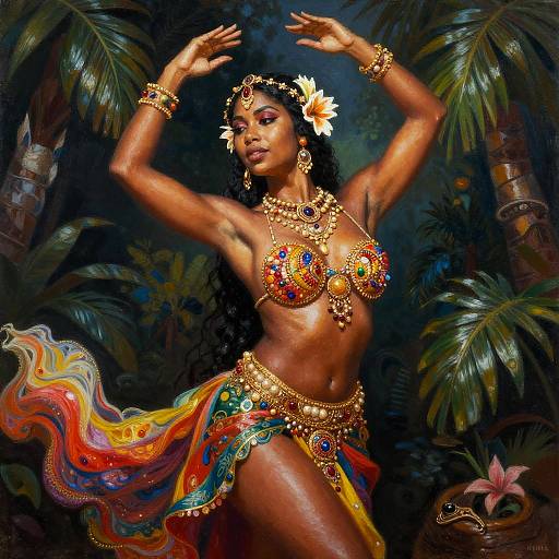 Tropical Dancer with Glowing Sun-Tan