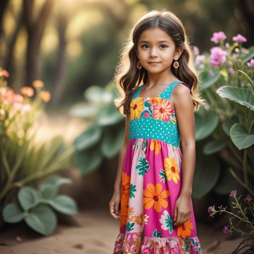 Charming Young Girl in Floral Sundress