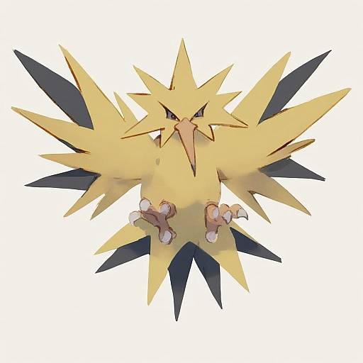 Illustration of Zapdos, pokemon in the style of Tono (rt0no)