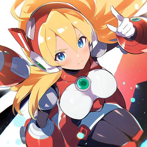 Illustration of Alia (mega man), mega man (series) in the style of Caburi