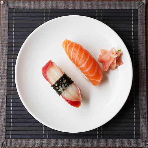 Colorful Overhead Sushi Plate