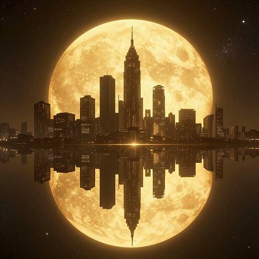 Cyberpunk City Under Cosmic Glow