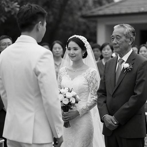 Timeless Black and White Wedding Portrait