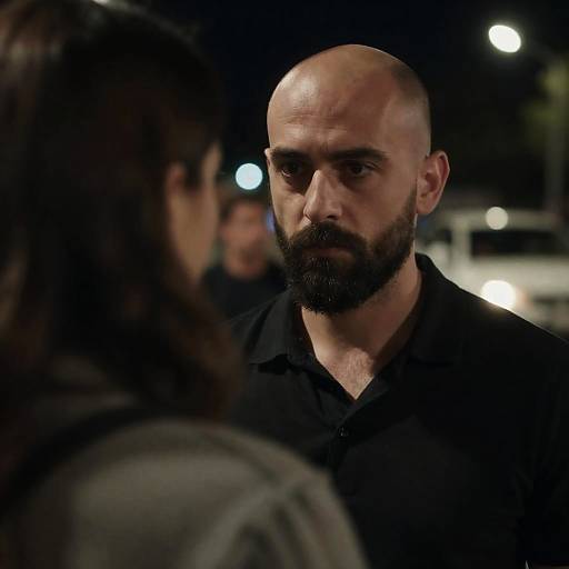 Intense Gaze in Dimly Lit Night