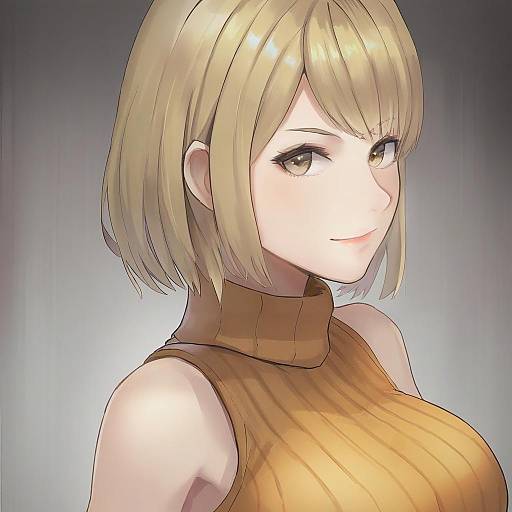 Illustration of Ashley graham, resident evil in the style of Isegawa yasutaka