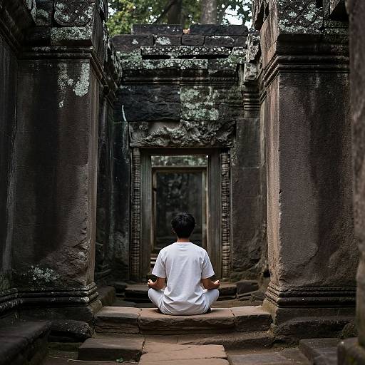 Meditation Amidst Ancient Stone Walls