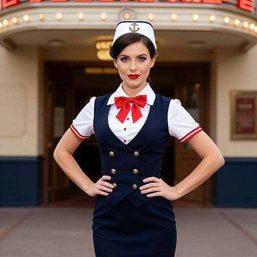 Vintage Cinema Usherette Elegance