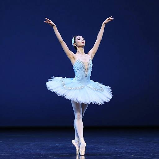 Elegant Ballet Dancer in Blue Tutu