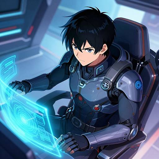 Futuristic Mech Pilot Anime Character