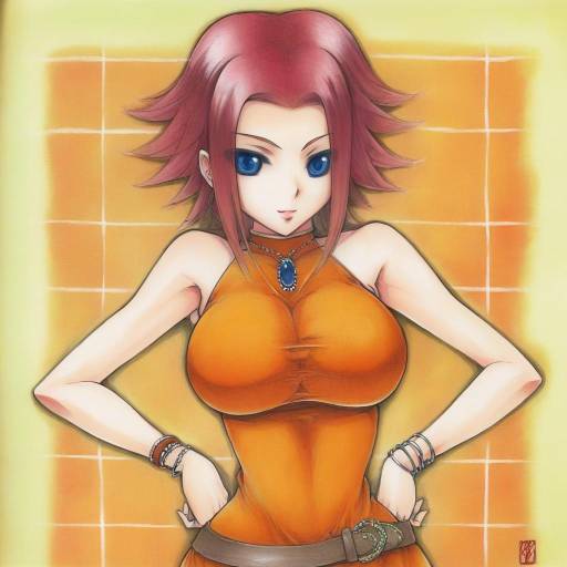 Elegant Kallen Stadtfeld in Orange Dress