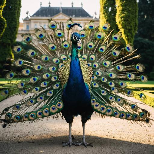 Majestic Peacock in Palace Garden