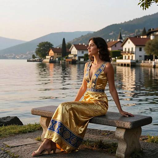 Elegant Woman by Serene Lakeside