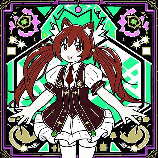 Illustration of Aloe (quiz magic academy), quiz magic academy in the style of Shiren (ourboy83)