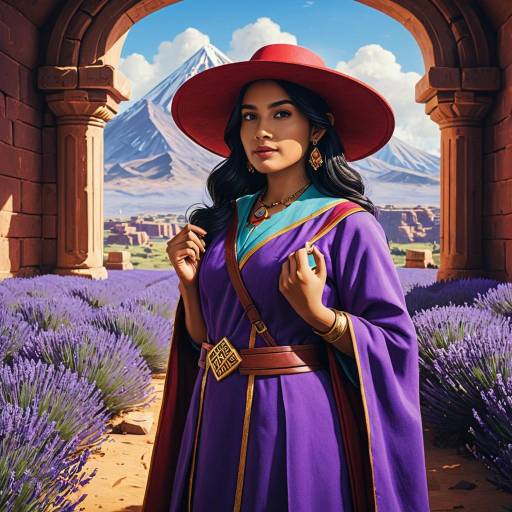 South Asian Female Scholar in Lavender with Mountain Background