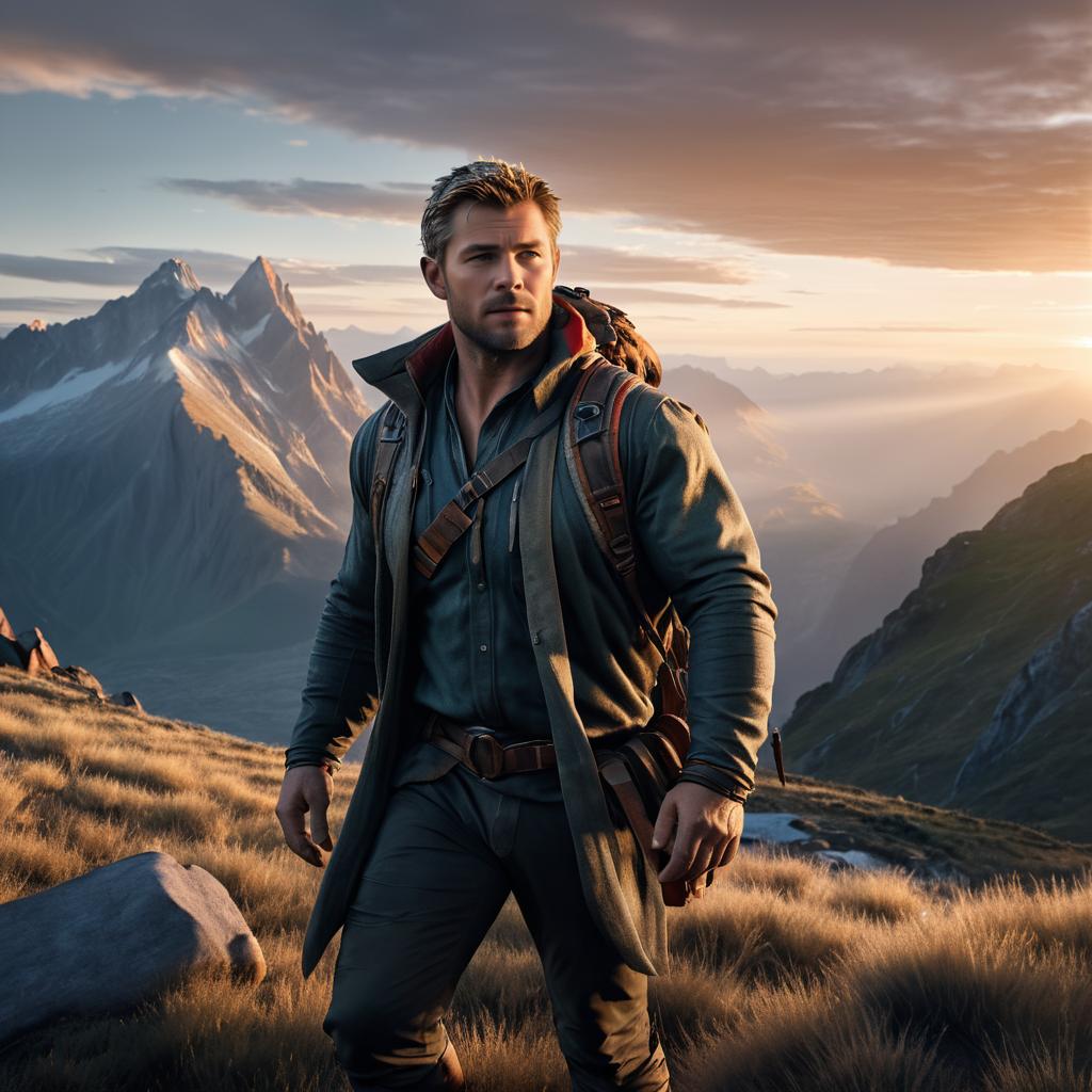 Chris Hemsworth: Rugged Adventurer at Sunrise