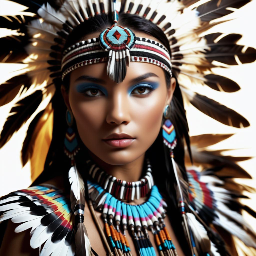 Cinematic Native American Fashion Portrait