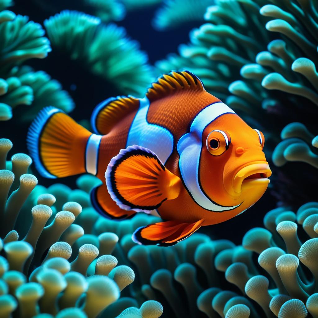 Realistic Clownfish in Coral Reef