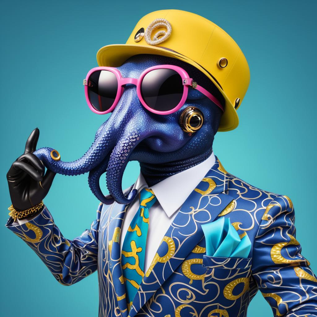 Rapper Octopus in Stylish Attire