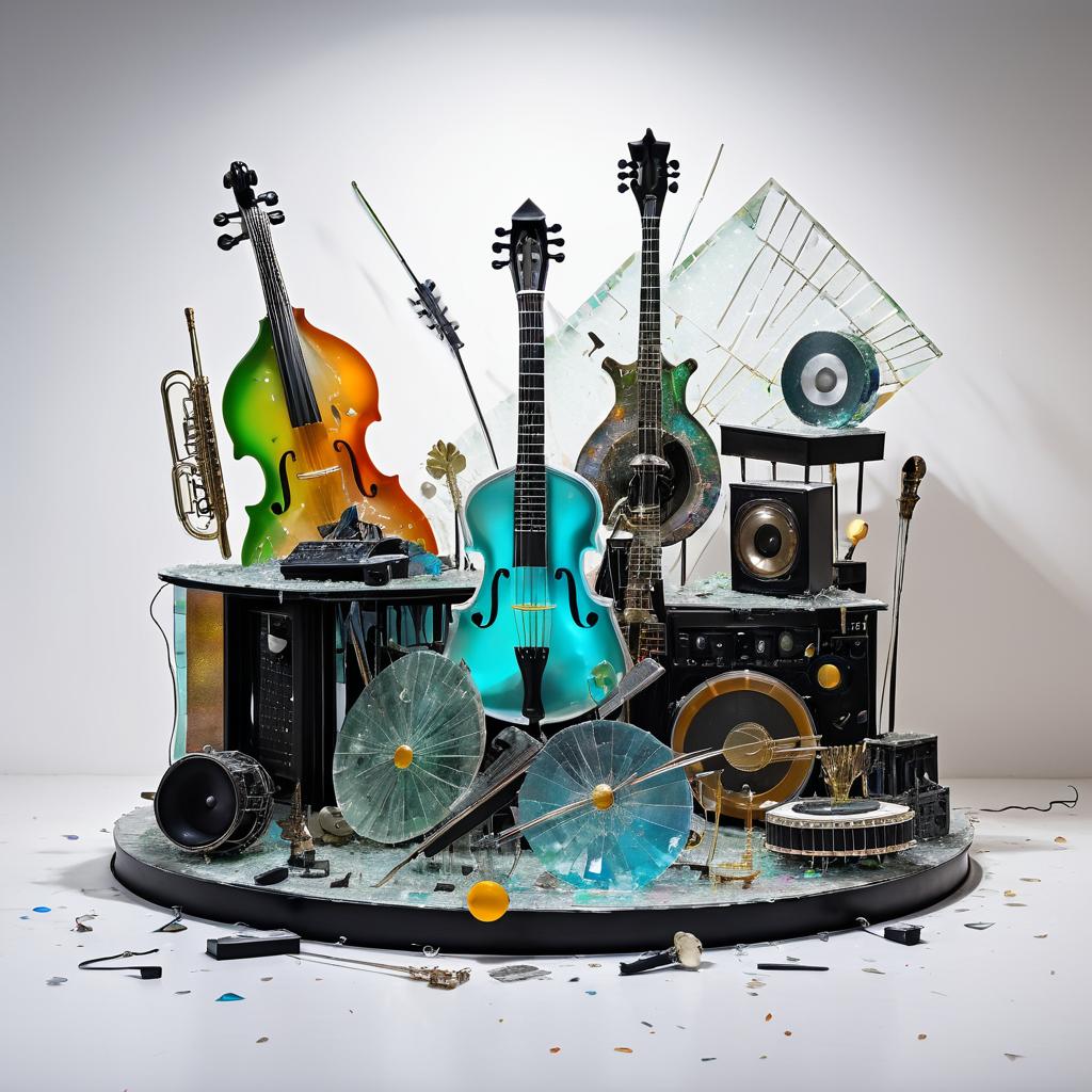 Shattered Glass Horror Music Sculpture