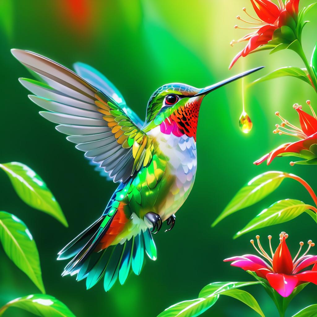 Enchanting Portrait of a Ruby-Throated Hummingbird