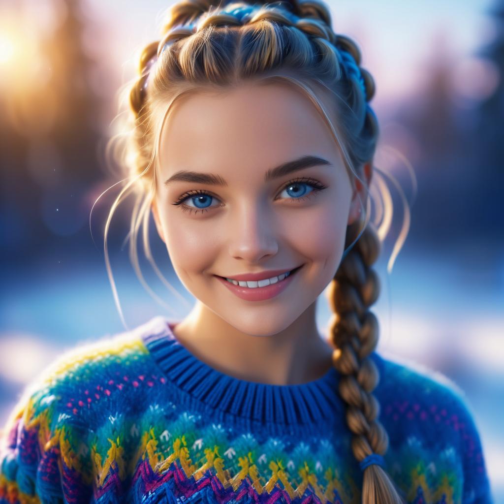 Cinematic Portrait of a Smiling Girl