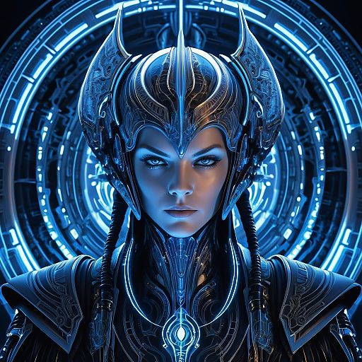Symmetrical Portrait of an Alien Warrior Symmetrical Portrait of an Alien Warrior