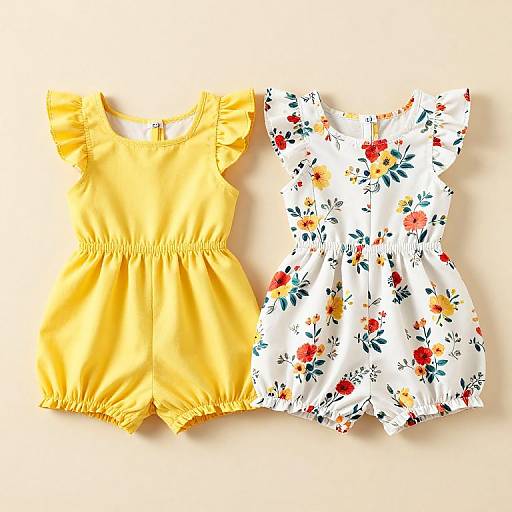Vibrant Princess Floral Rompers Display