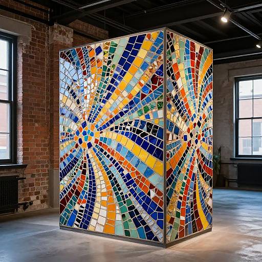 Colorful Mosaic Toilet Art Installation
