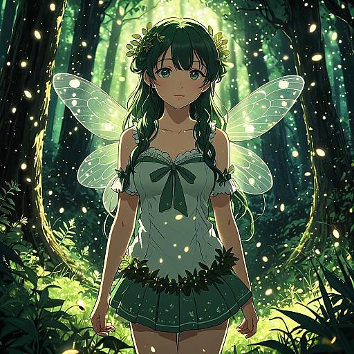 Whimsical Nymph in Enchanted Forest