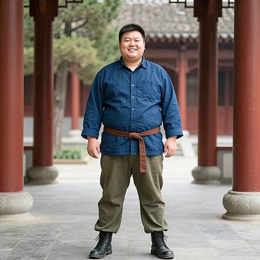 Chubby Male in Chinese Temple Attire