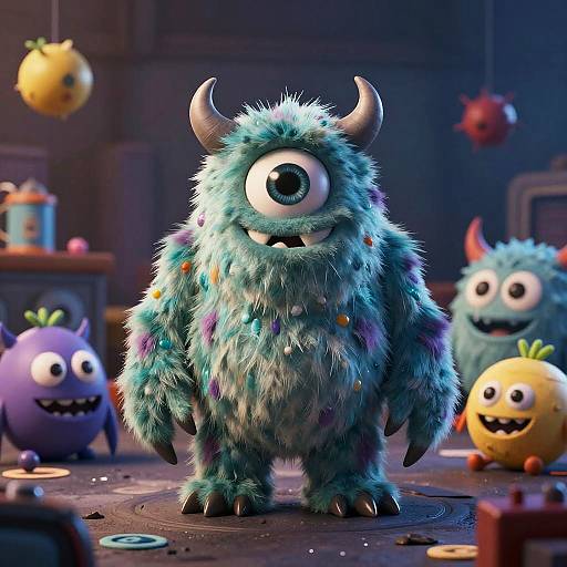 Ultra Detailed Colorful Cute Monster