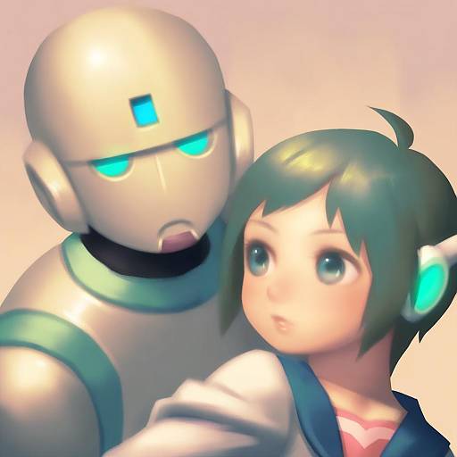 Illustration of Multi (to heart), to heart (series) in the style of Bellhenge