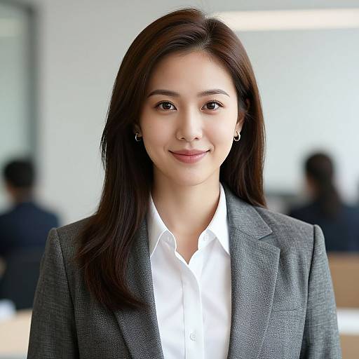 Realistic Woman in Office Outfit