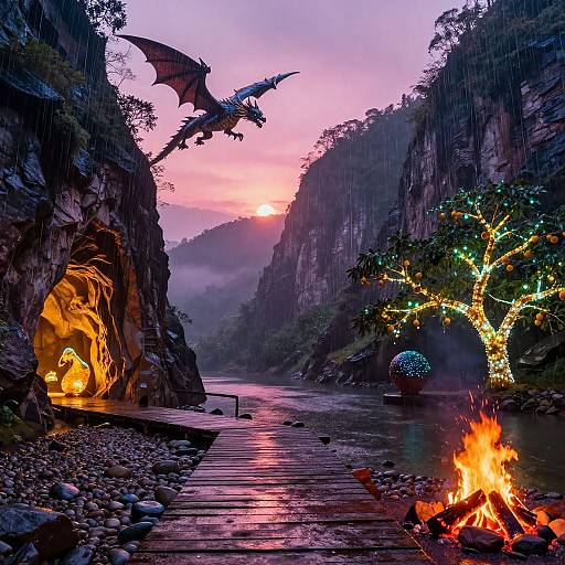 Glowing Dragons at Sunrise Gorge
