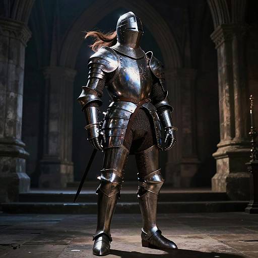 Knight in Detailed Gothic Armor