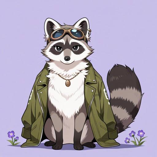 Stylish Raccoon in Chic Outfit Stylish Raccoon in Chic Outfit