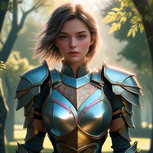 Fantasy Warrior Woman in a Park