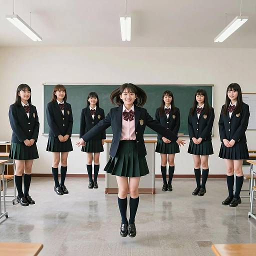 Vibrant Classroom Jumping Joy