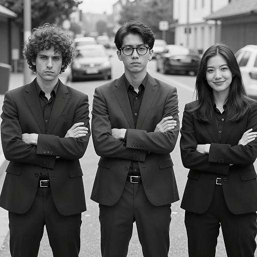Three Professionals in Suits with Arms Crossed