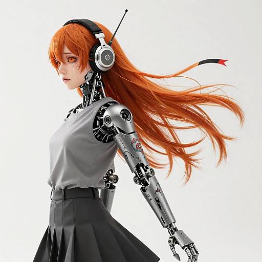 Introspective Android Cowboy Portrait