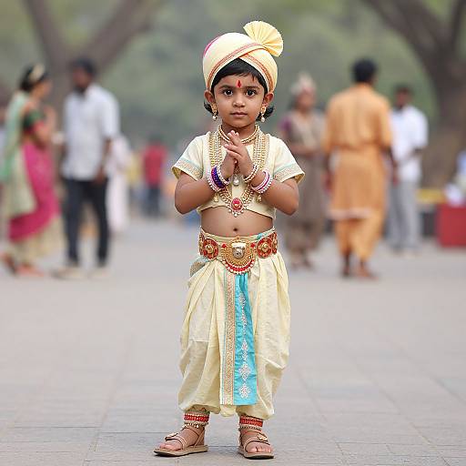 Child Radha Krishna Costume Portrait