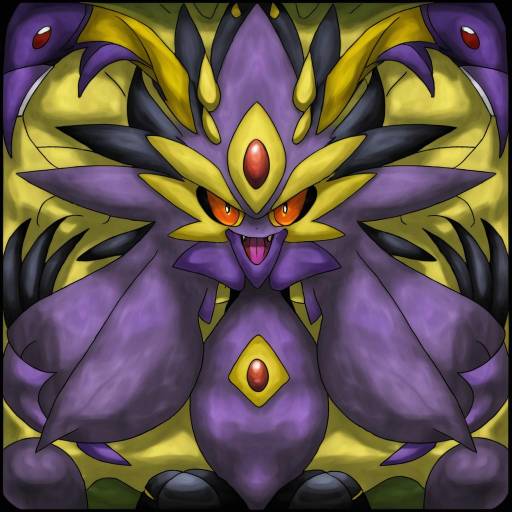 Illustration of Alakazam, pokemon in the style of Hammer (sunset beach)