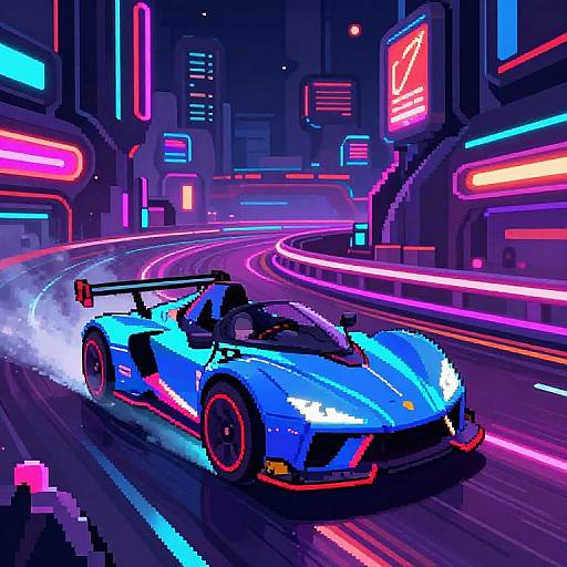 Futuristic Cyberpunk 2D Racing
