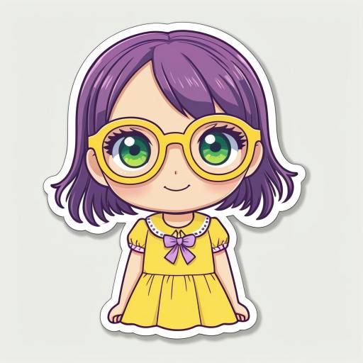 Cute Kawaii Girl Die-Cut Sticker Design