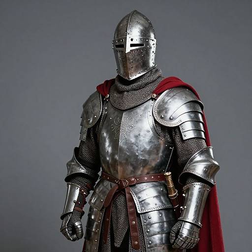 Medieval Knight in Red Cape
