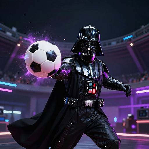 Messi as Darth Vader Shooting Soccer
