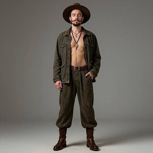 Bohemian Male Outfit with Accessories