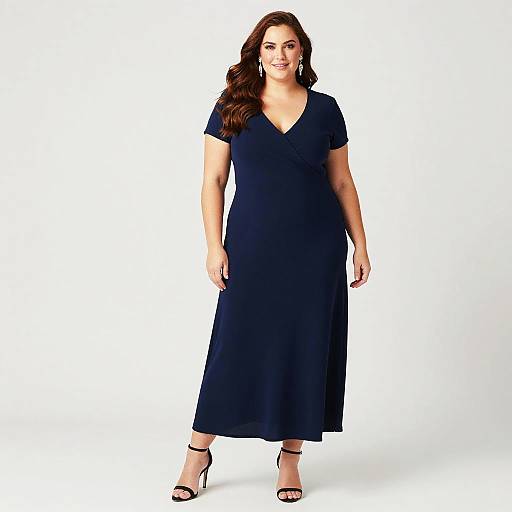 Confident Plus-Size Woman in Elegant Dress