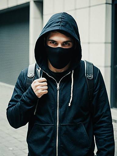 Man in Robber Costume Portrait