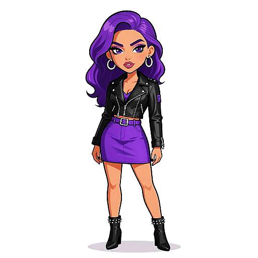 Edgy Chic Woman in Leather Outfit